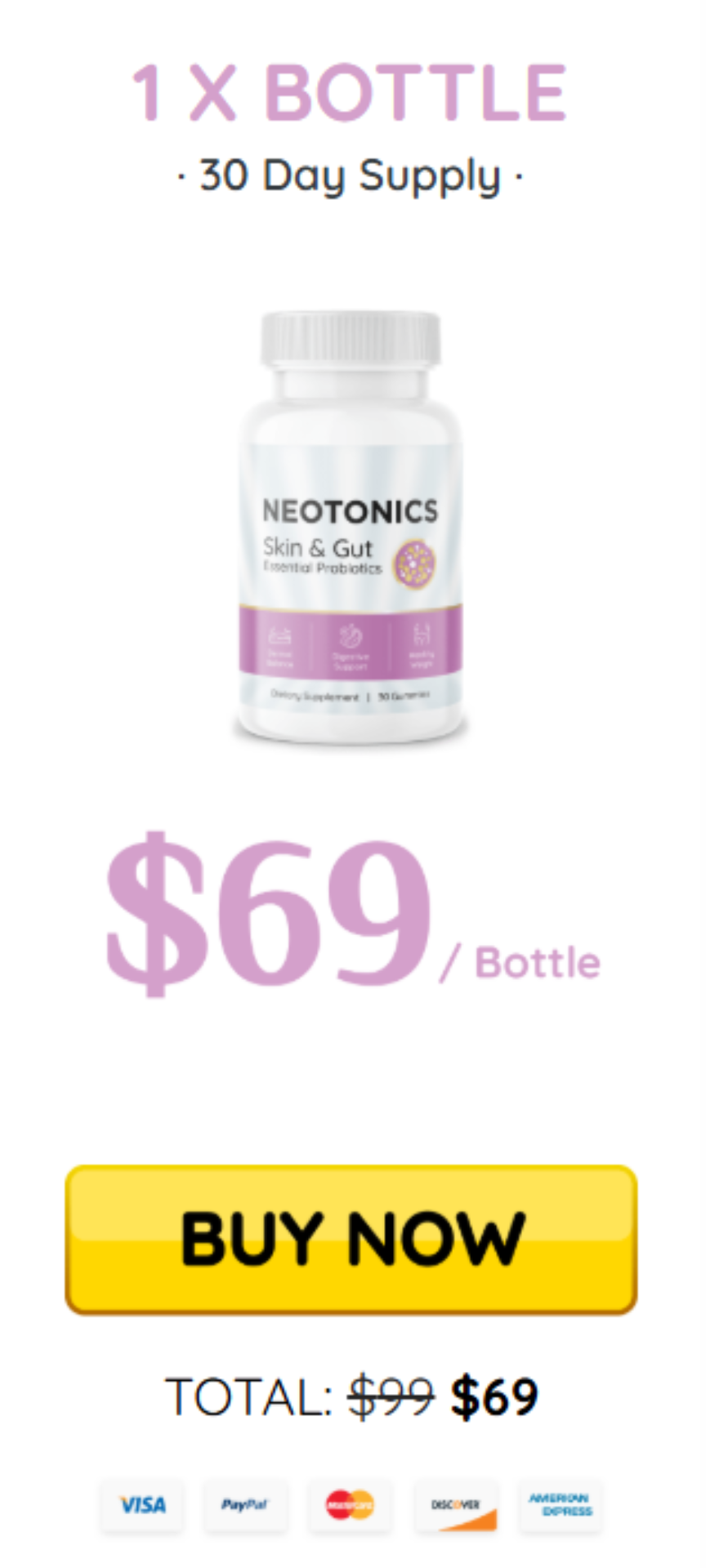 Neotonics Offer - Order 1 Bottle